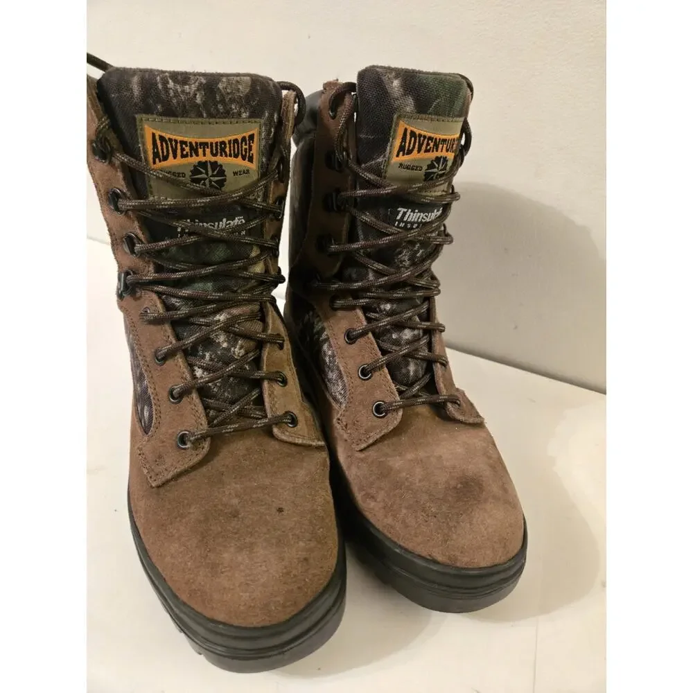 AdventuRidge Outdoor Boots Mens Size 9; Thinsulate Waterproof Leather Camo